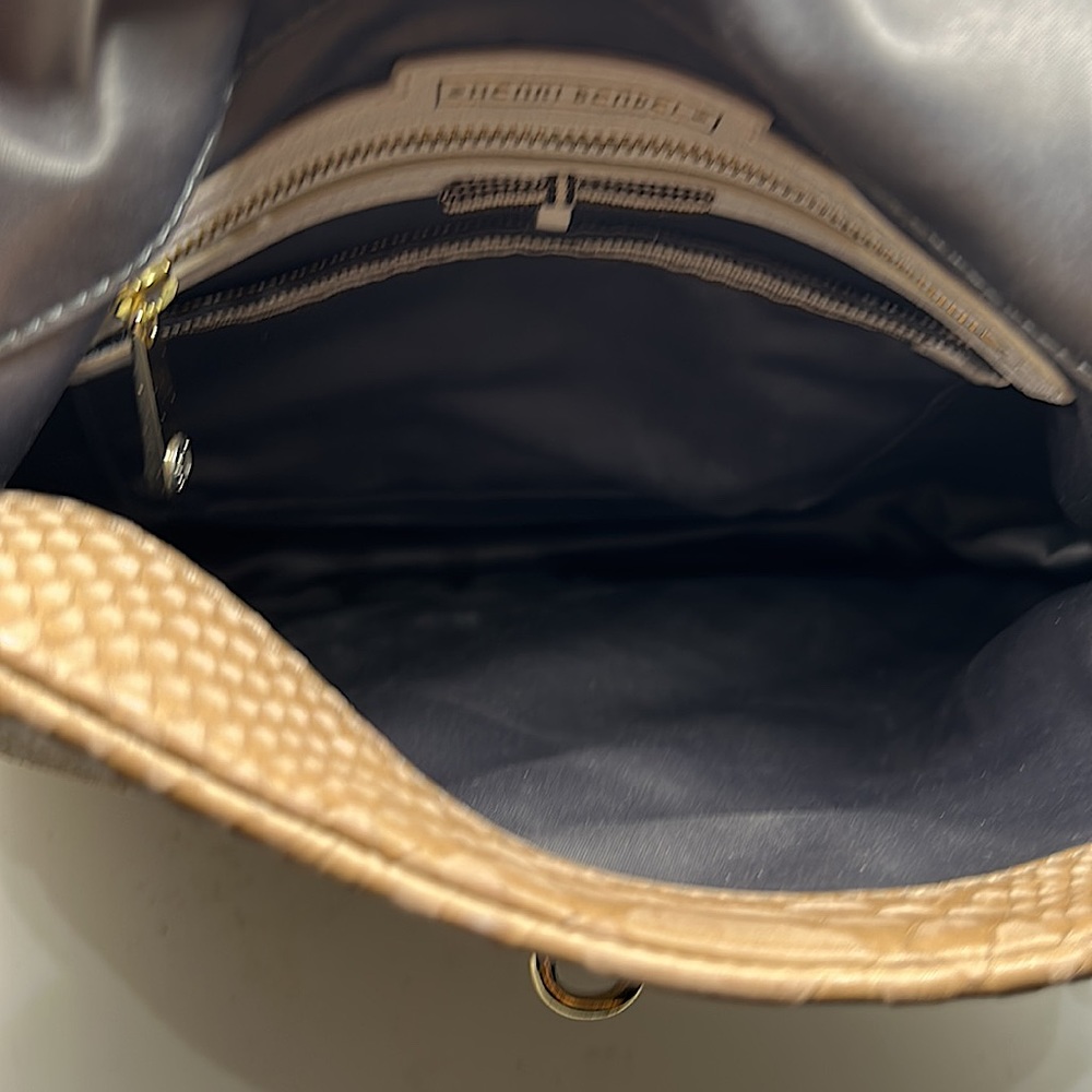 Henri Bendel Beautiful Tan Reptile Skin Print Leather Handbag Purse 🌸🌸 - Picture 11 of 12
